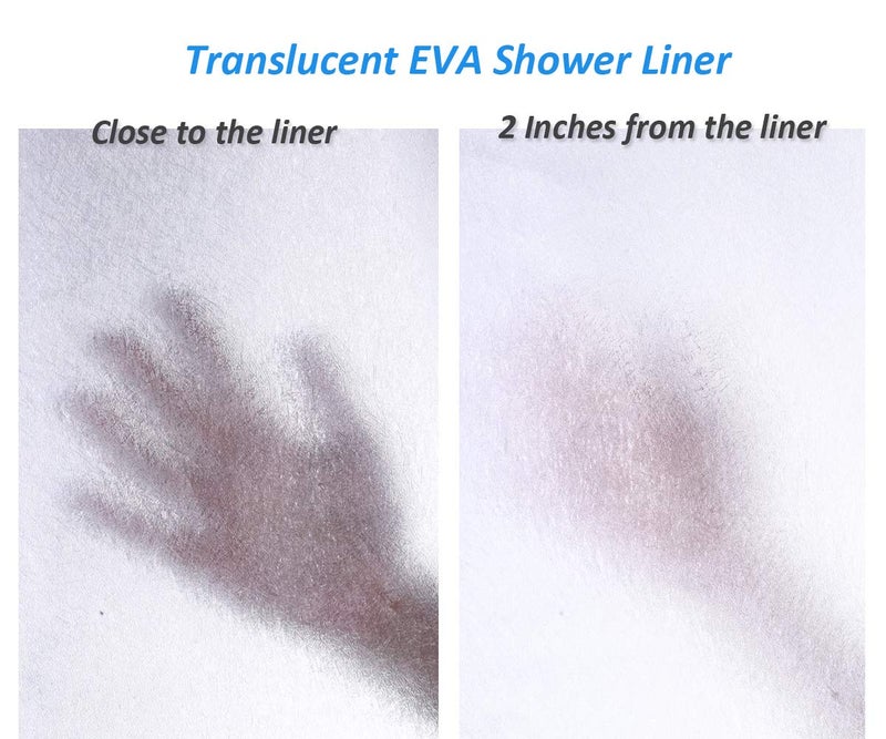 WellColor Frosted Shower Curtain Liner 76 Inches Long, EVA Translucent Extra Long Shower Liner with 3 Strong Weighted Magnets, Heavy Duty, 72 x 76 Inch - Image 2